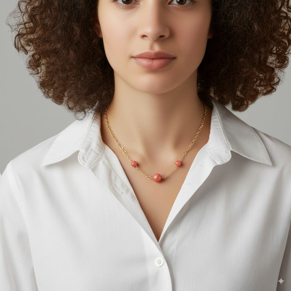 Coral Beaded Necklace