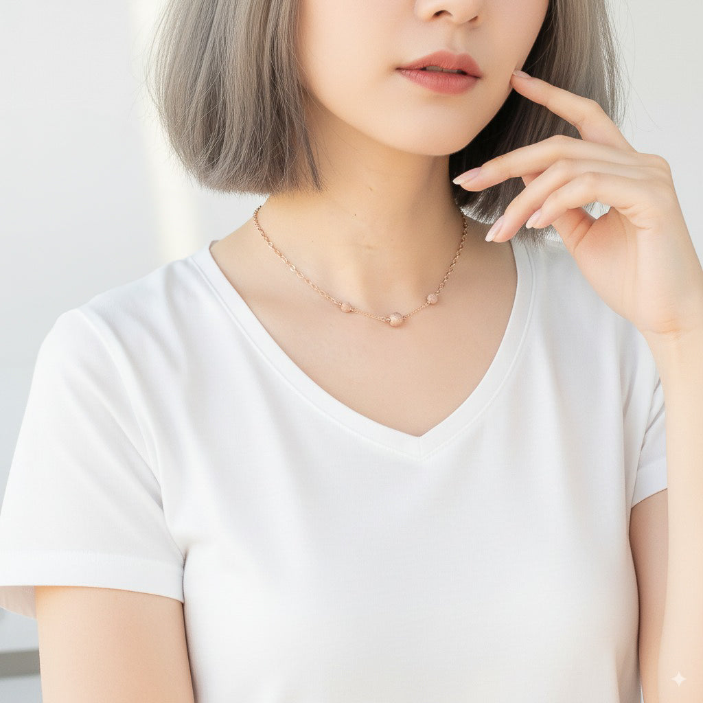 Rose Gold Stardust Bead Necklace