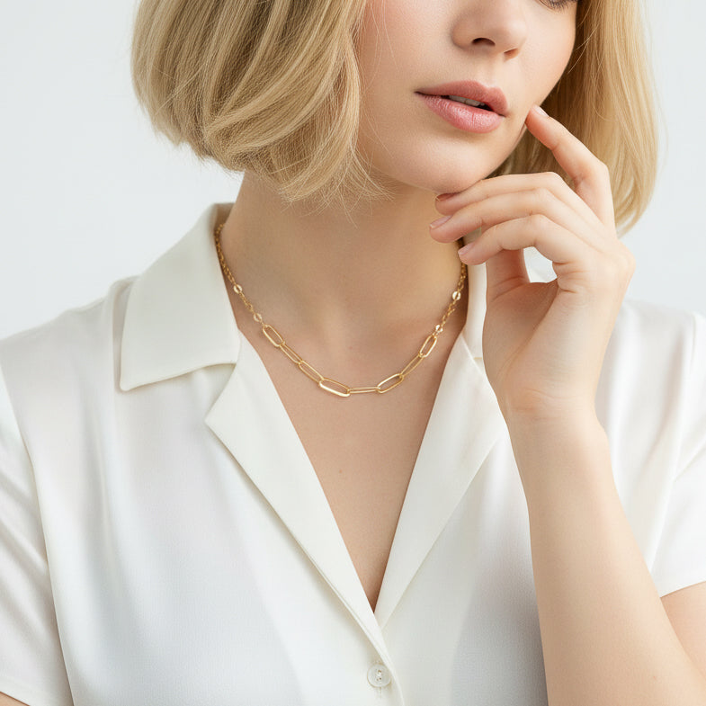 Gold Mixed Chain Necklace