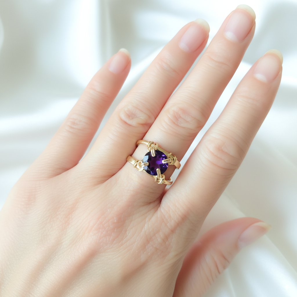 Purple African Amethyst Ring