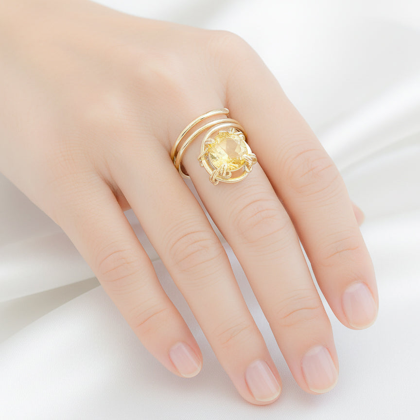 Citrine Double Wrap Ring