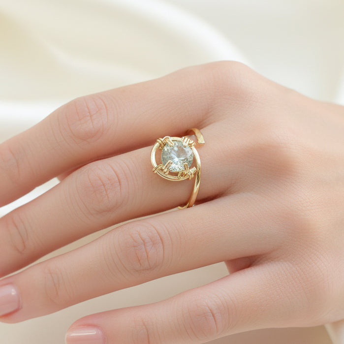 Aquamarine Swirl Ring