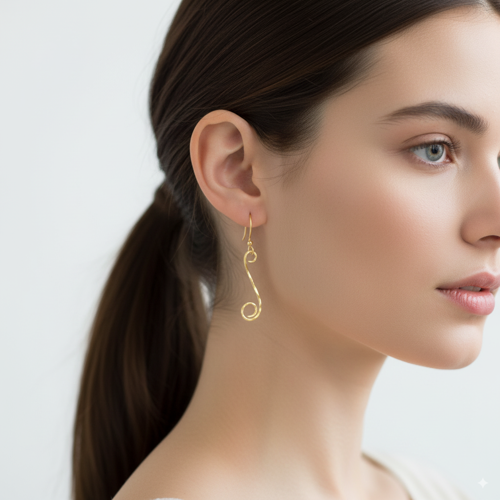 Gold Long S Dangles