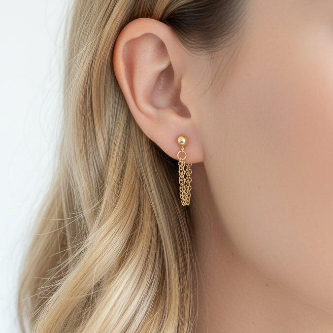 Gold Chain Hoop Earrings