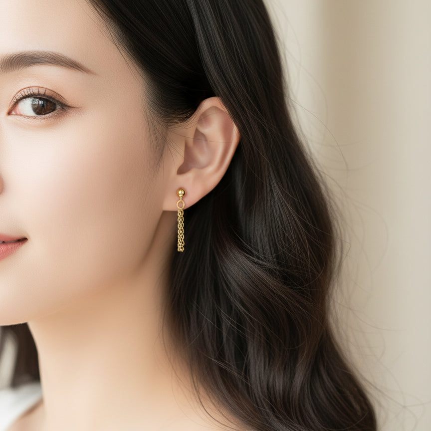 Gold Chain Hoop Earrings