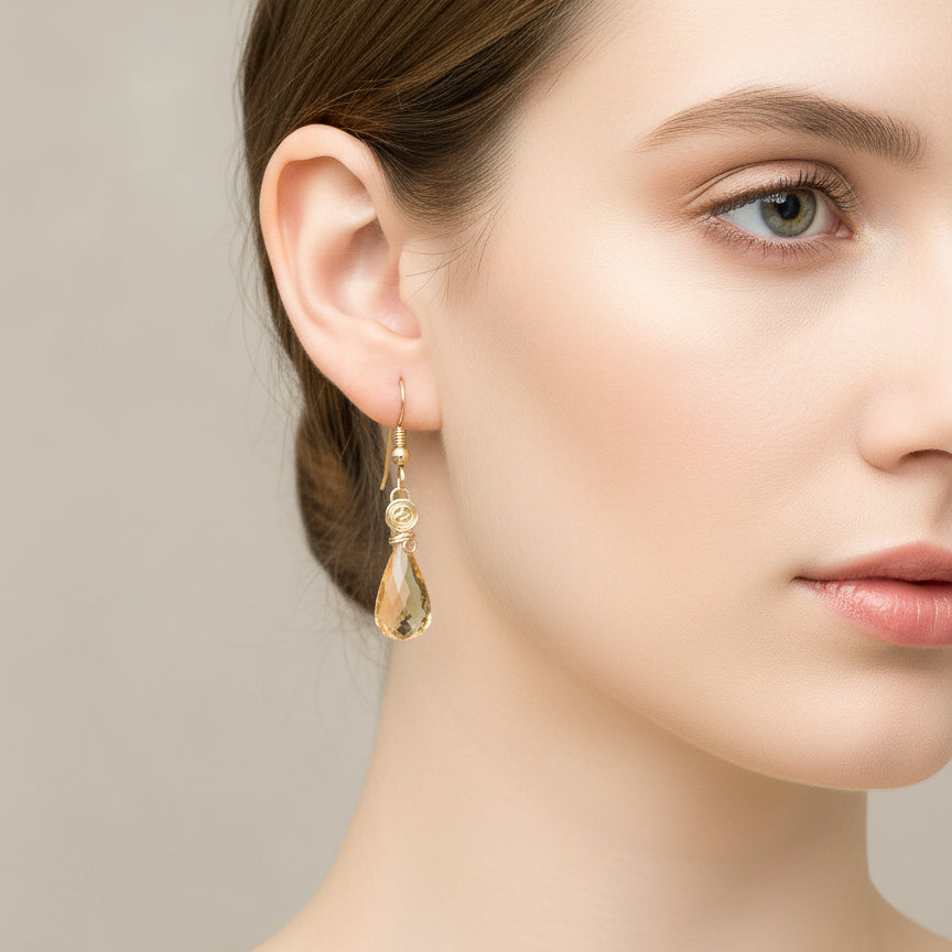 Citrine Earring Drops