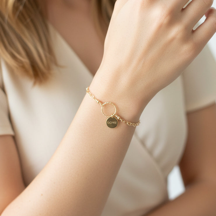 Gold Love Charm Bracelet