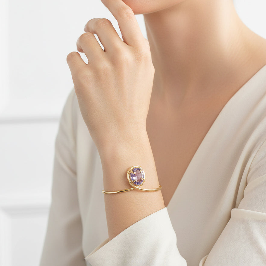 Purple Amethyst Cuff Bracelet