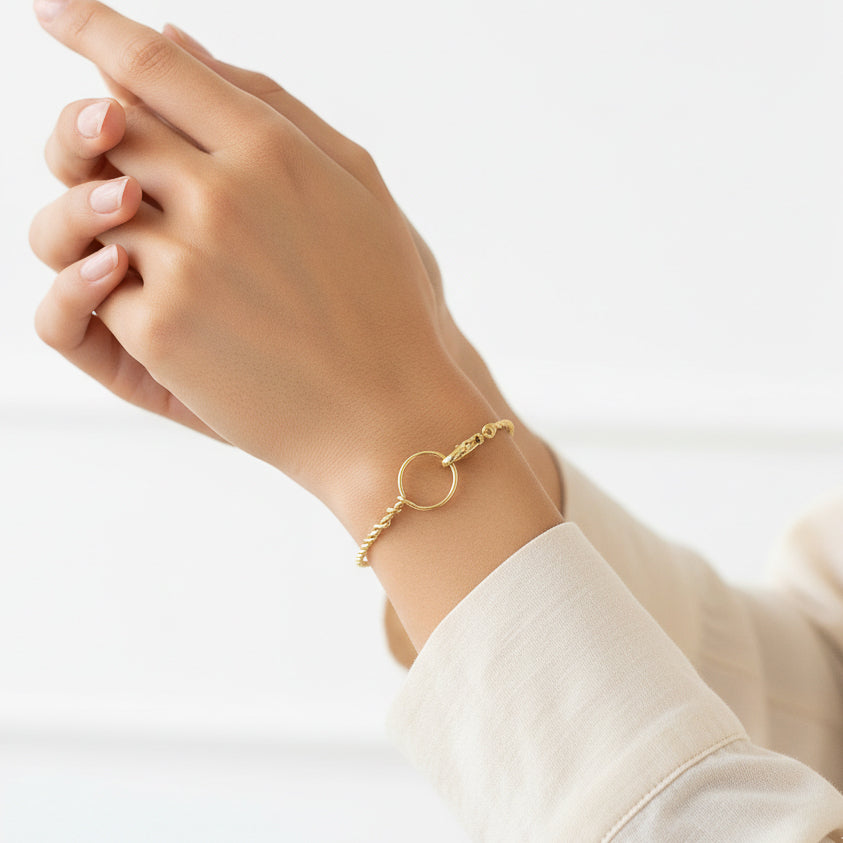 Gold Twisted Bangle Bracelet
