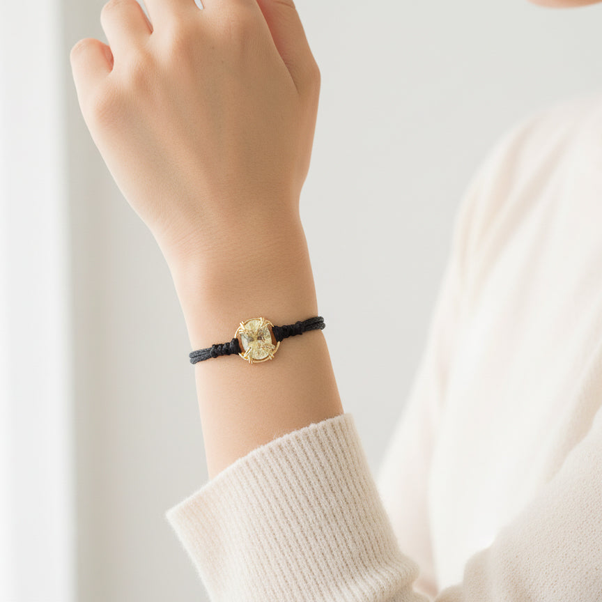 Lemon Quartz Adjustable Cord Bracelet