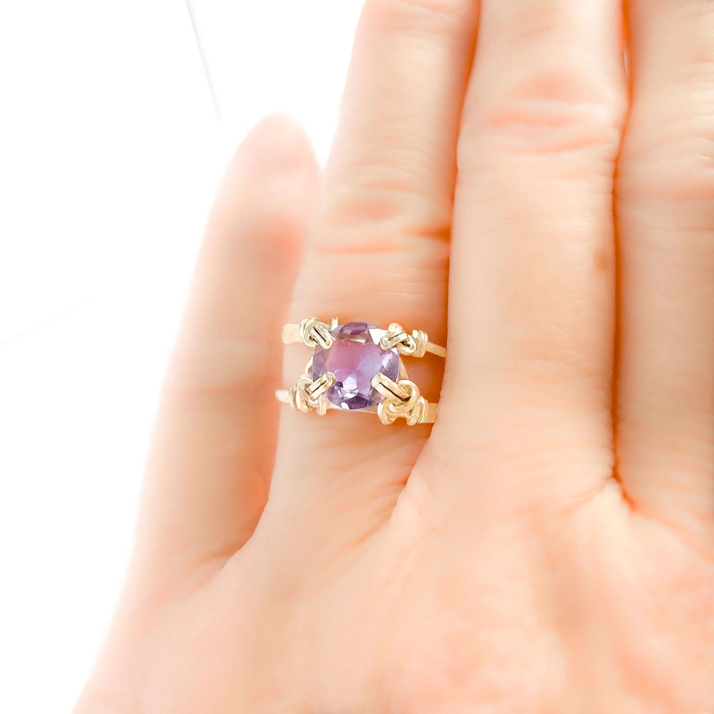 Purple Amethyst Dainty Ring