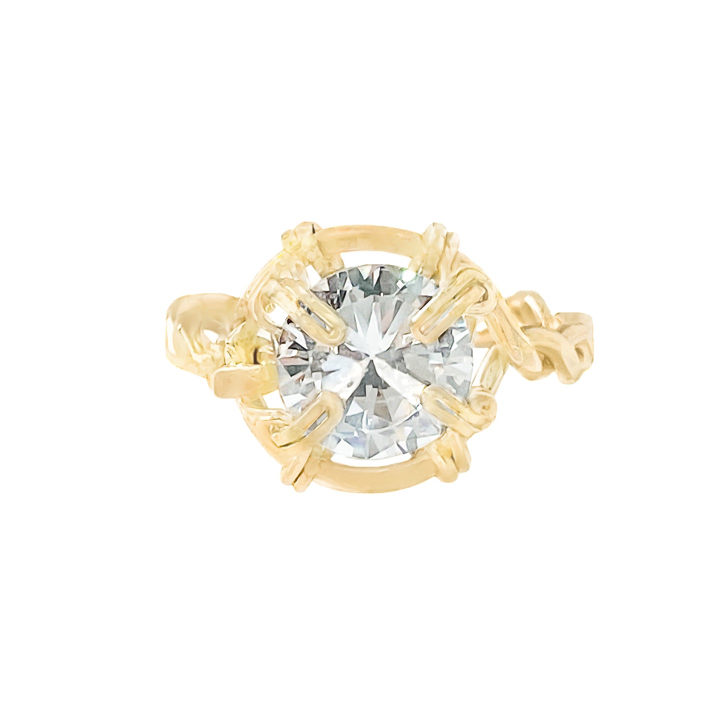 Cubic Zirconia Twisted Band Ring