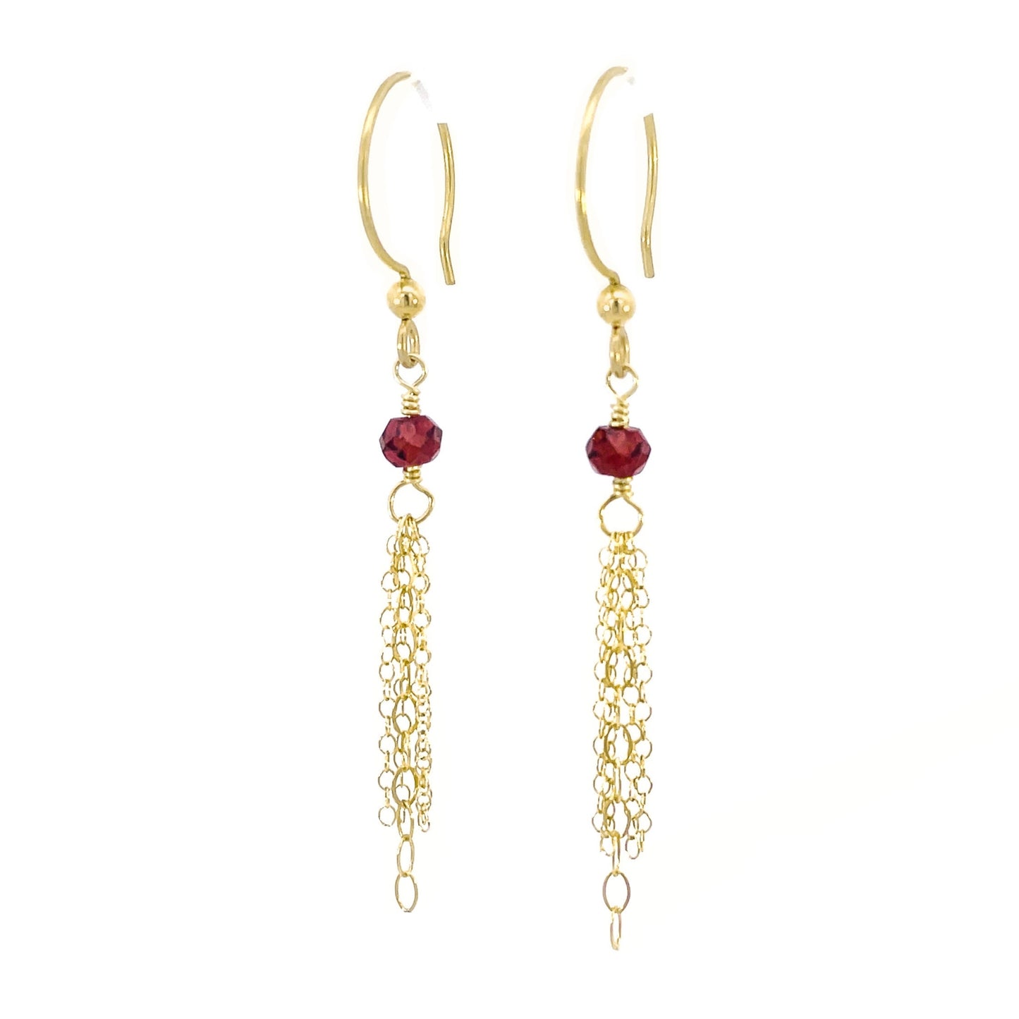 Garnet Fringe Earrings