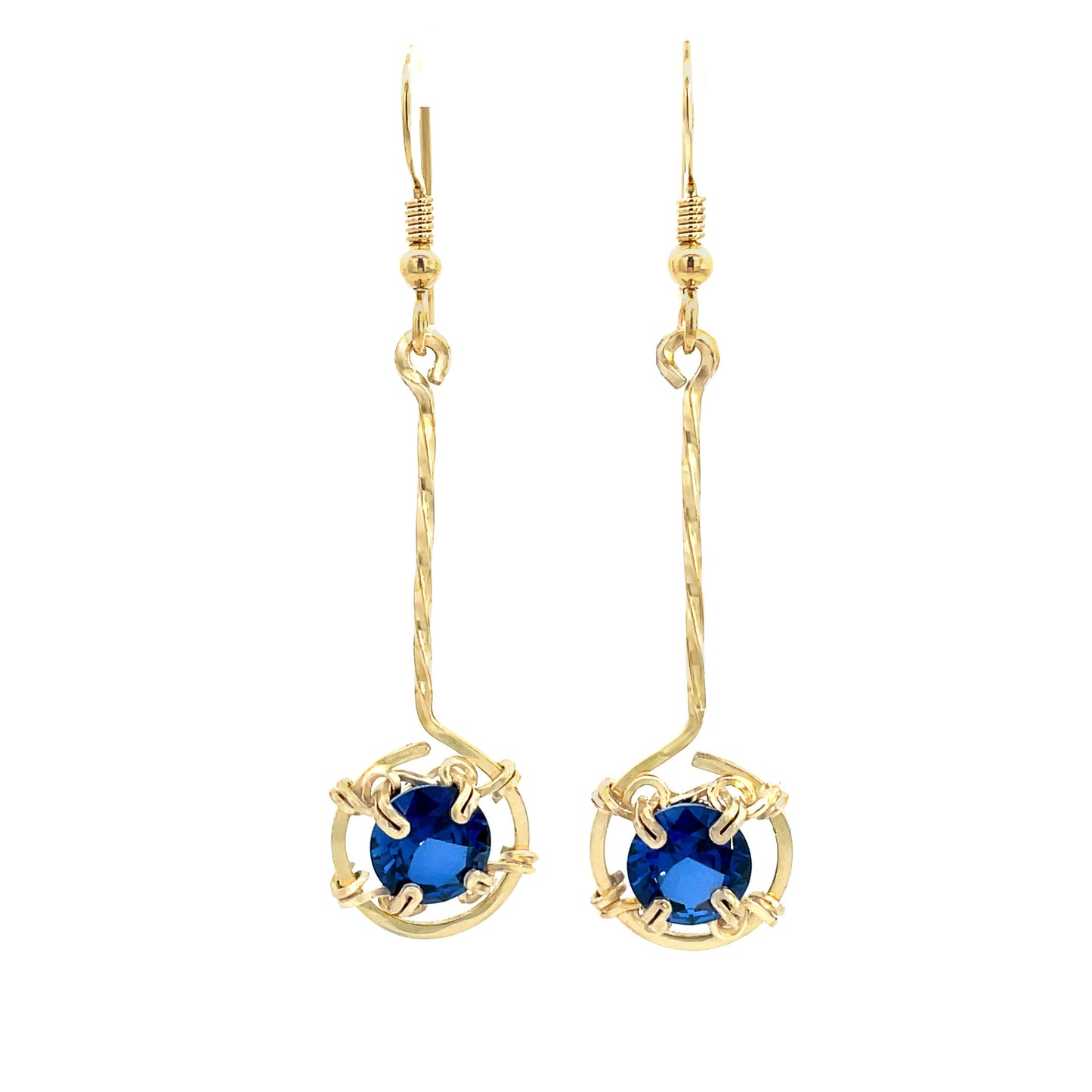Sapphire Long Dangle Earrings