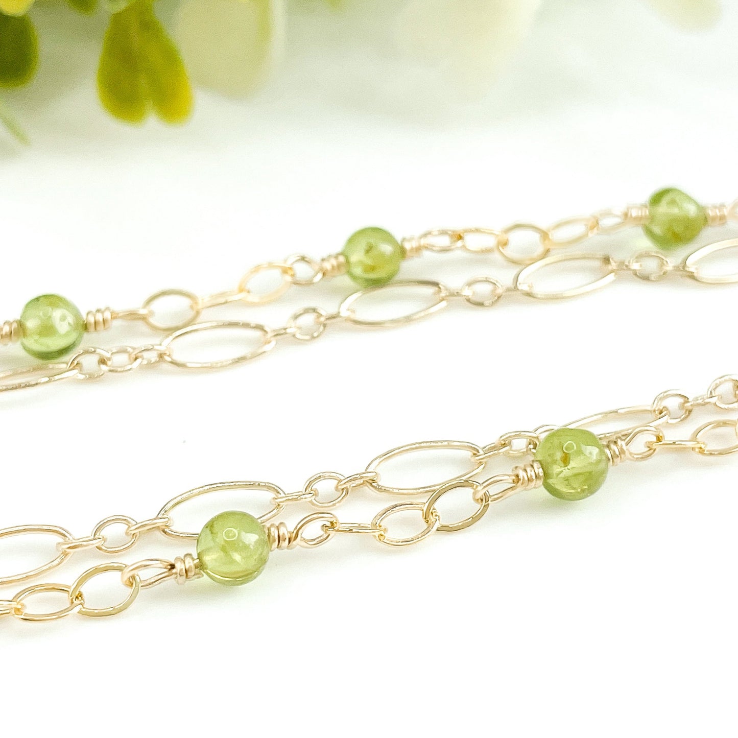 Peridot Two Strand Beaded Bracelet