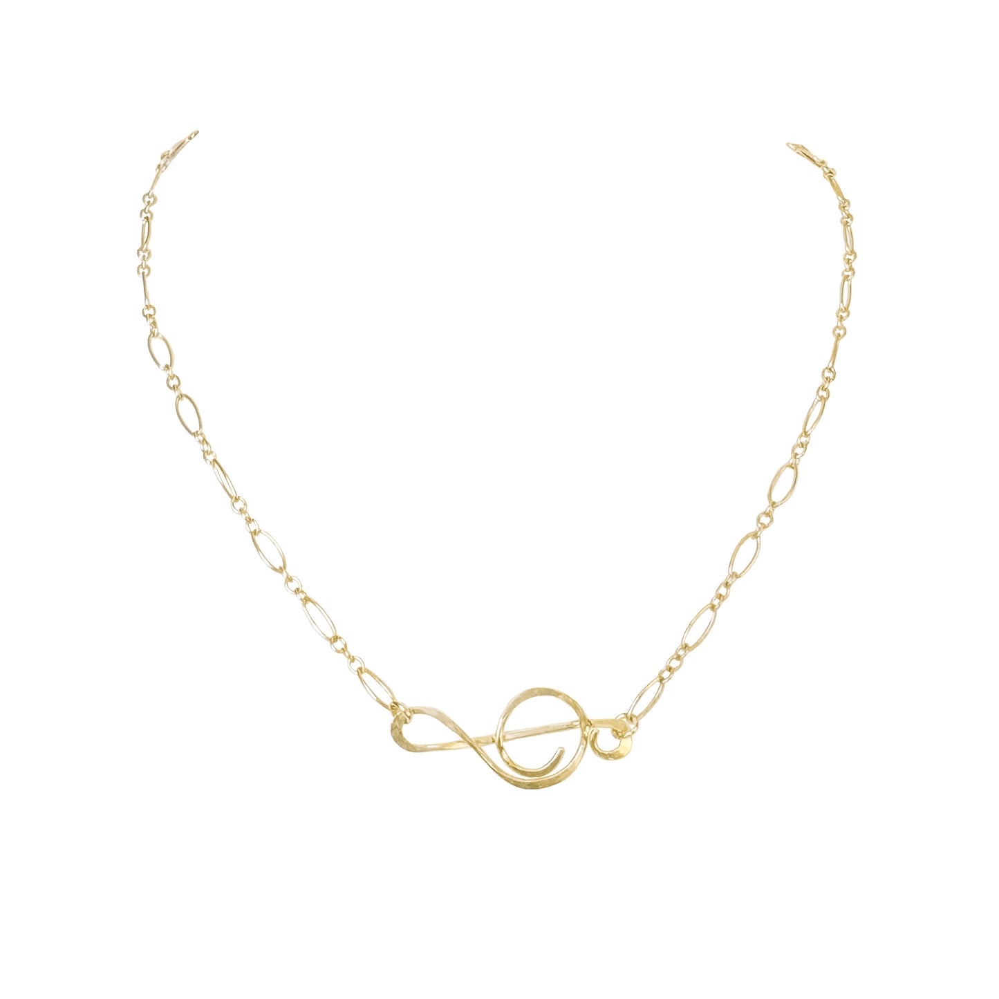 Gold Treble Clef Necklace