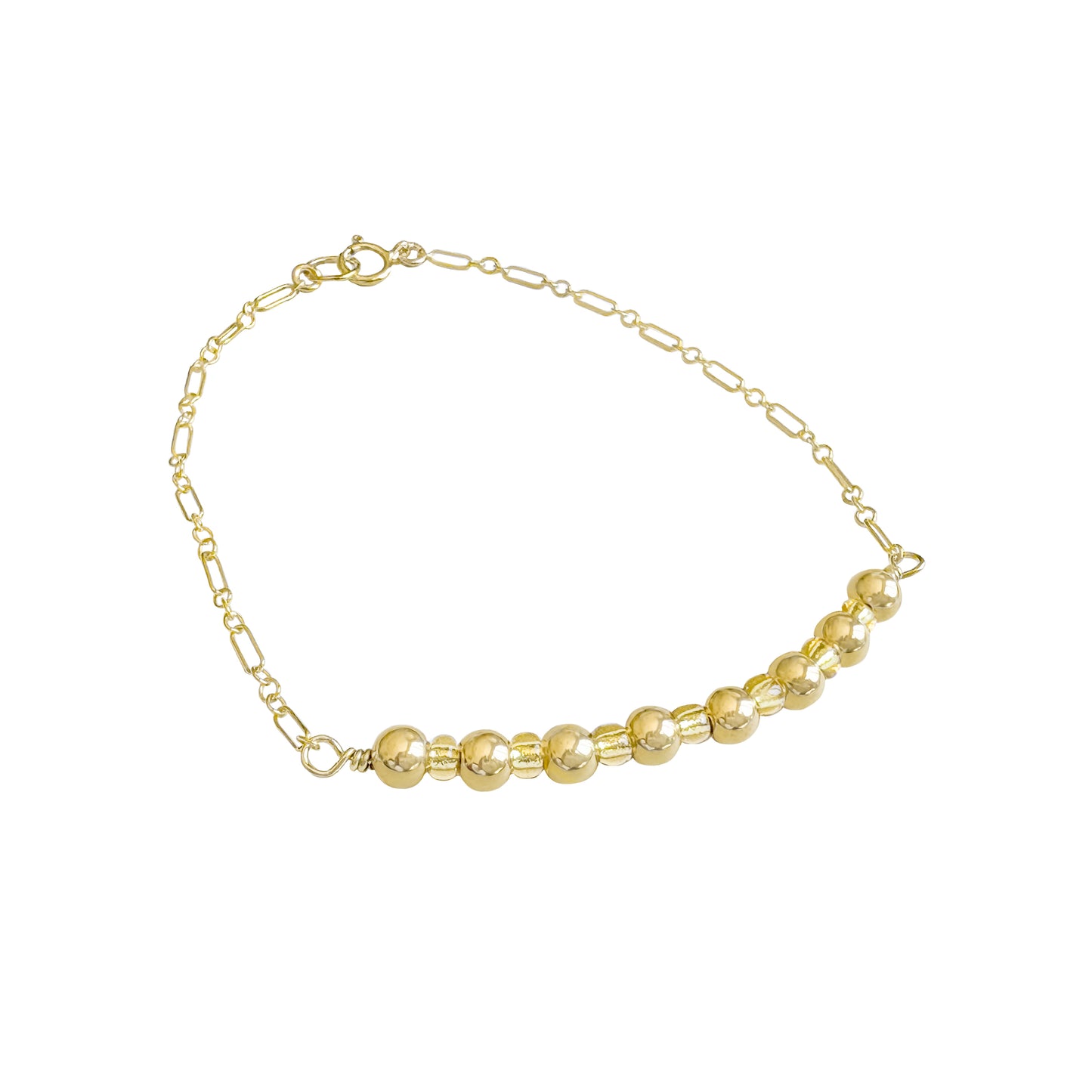 Gold Beaded Dainty Bracelet