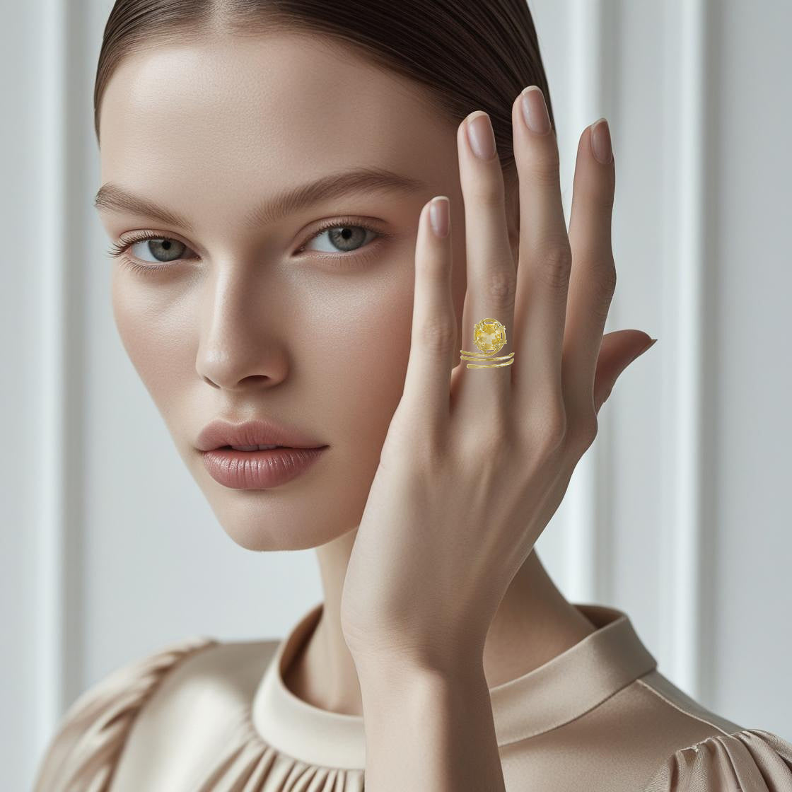 Citrine Double Wrap Ring