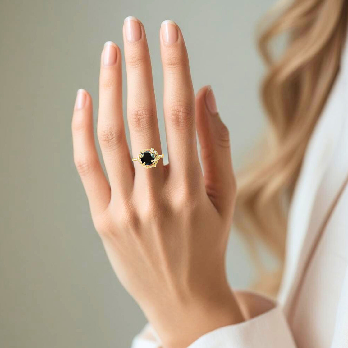 Garnet Twisted Band Ring