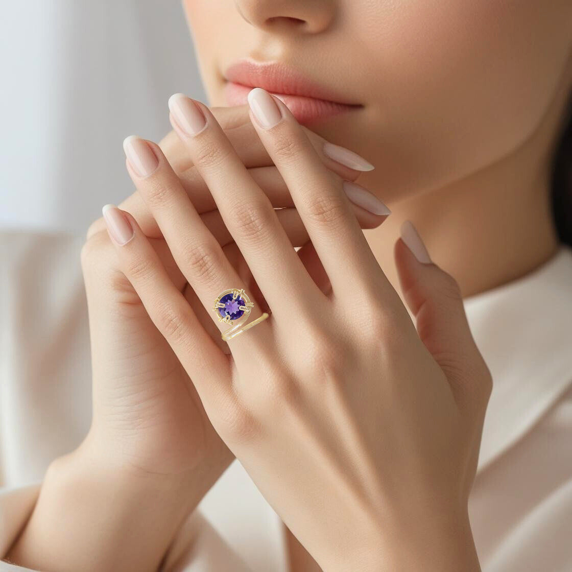 Purple Amethyst Swirl Ring