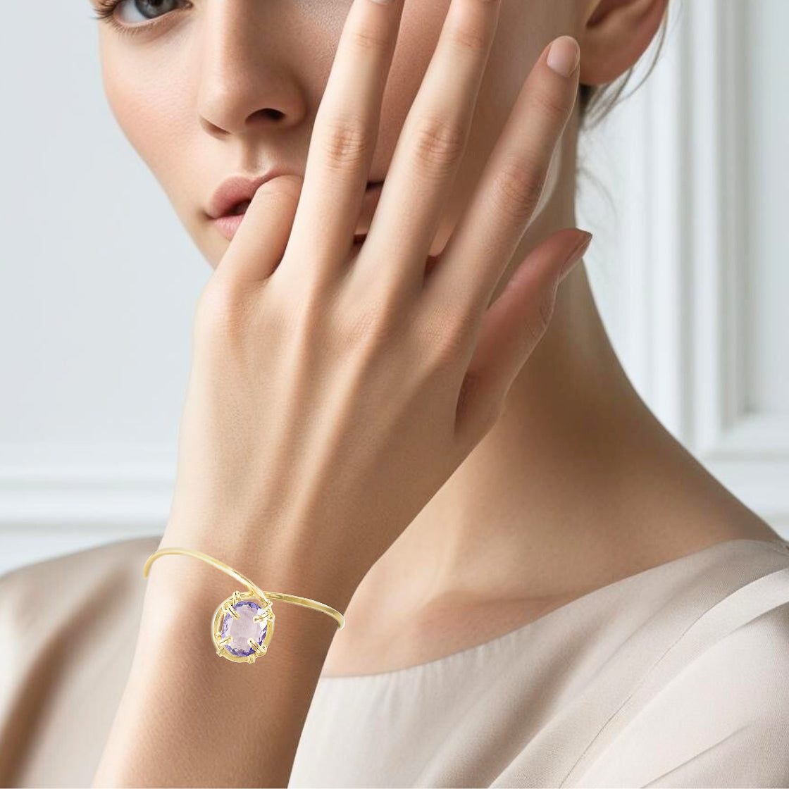 Purple Amethyst Cuff Bracelet