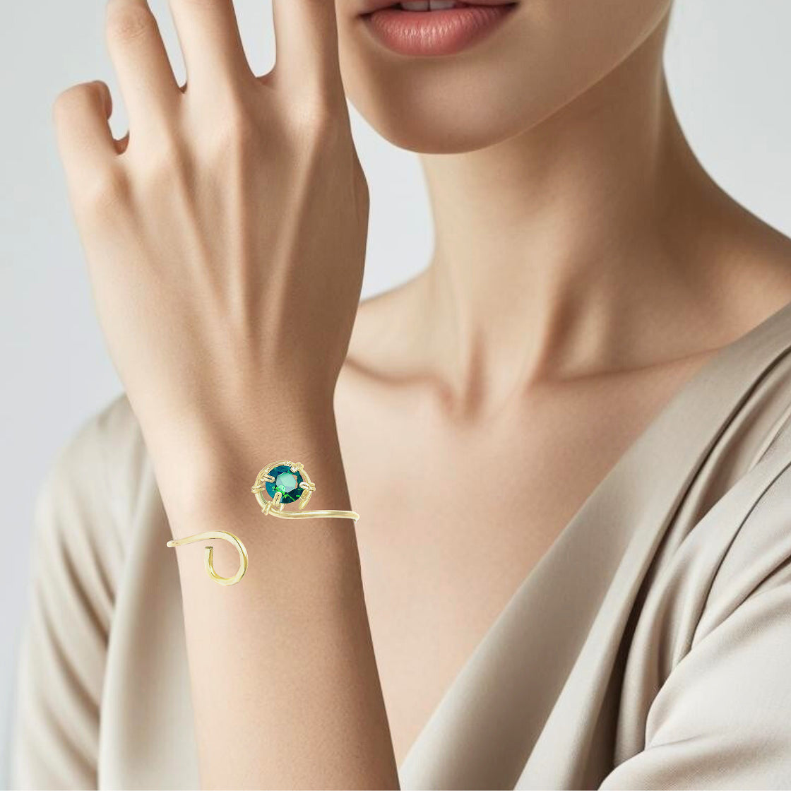 Emerald Cuff Bracelet