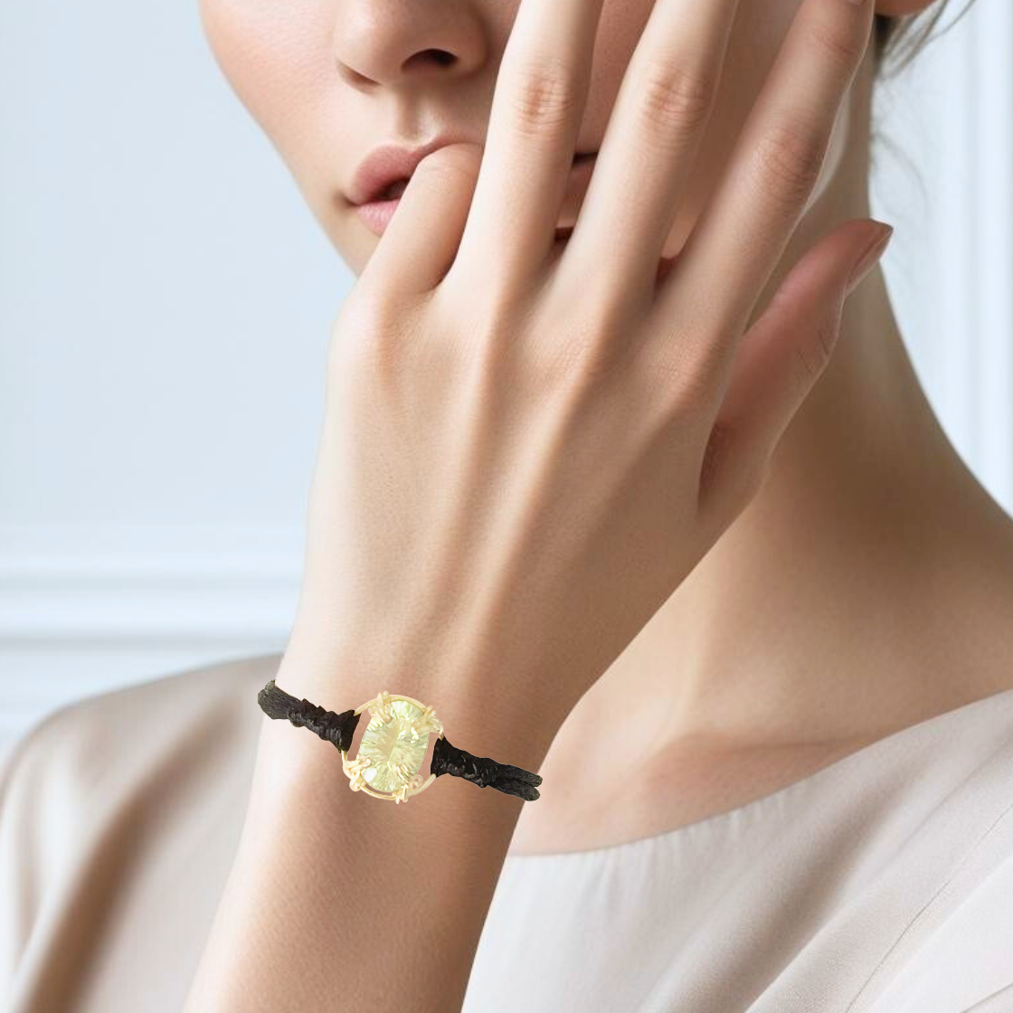 Lemon Quartz Adjustable Cord Bracelet
