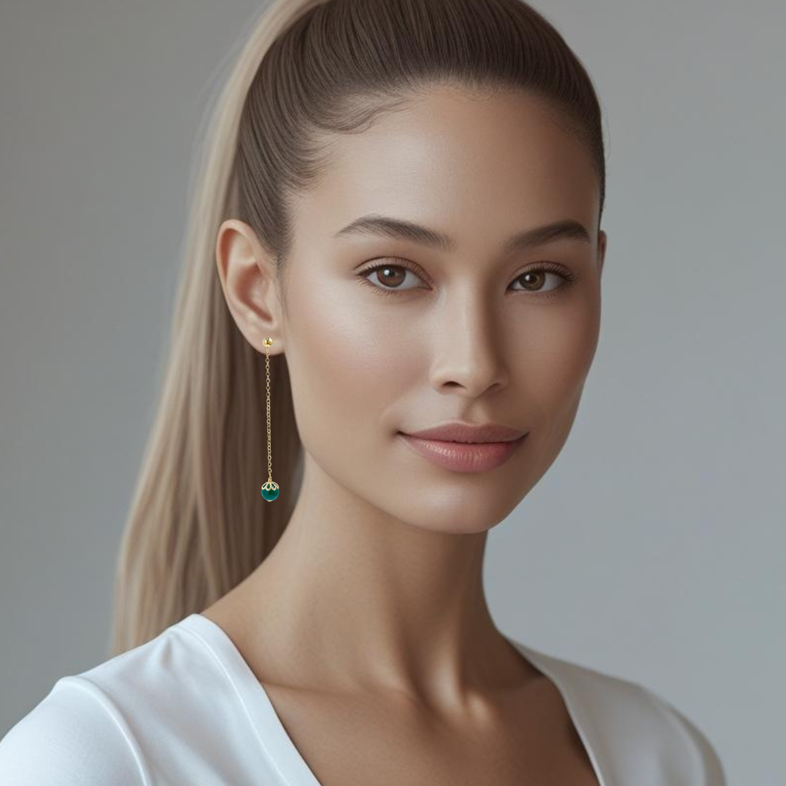 Jade Long Dangle Earrings
