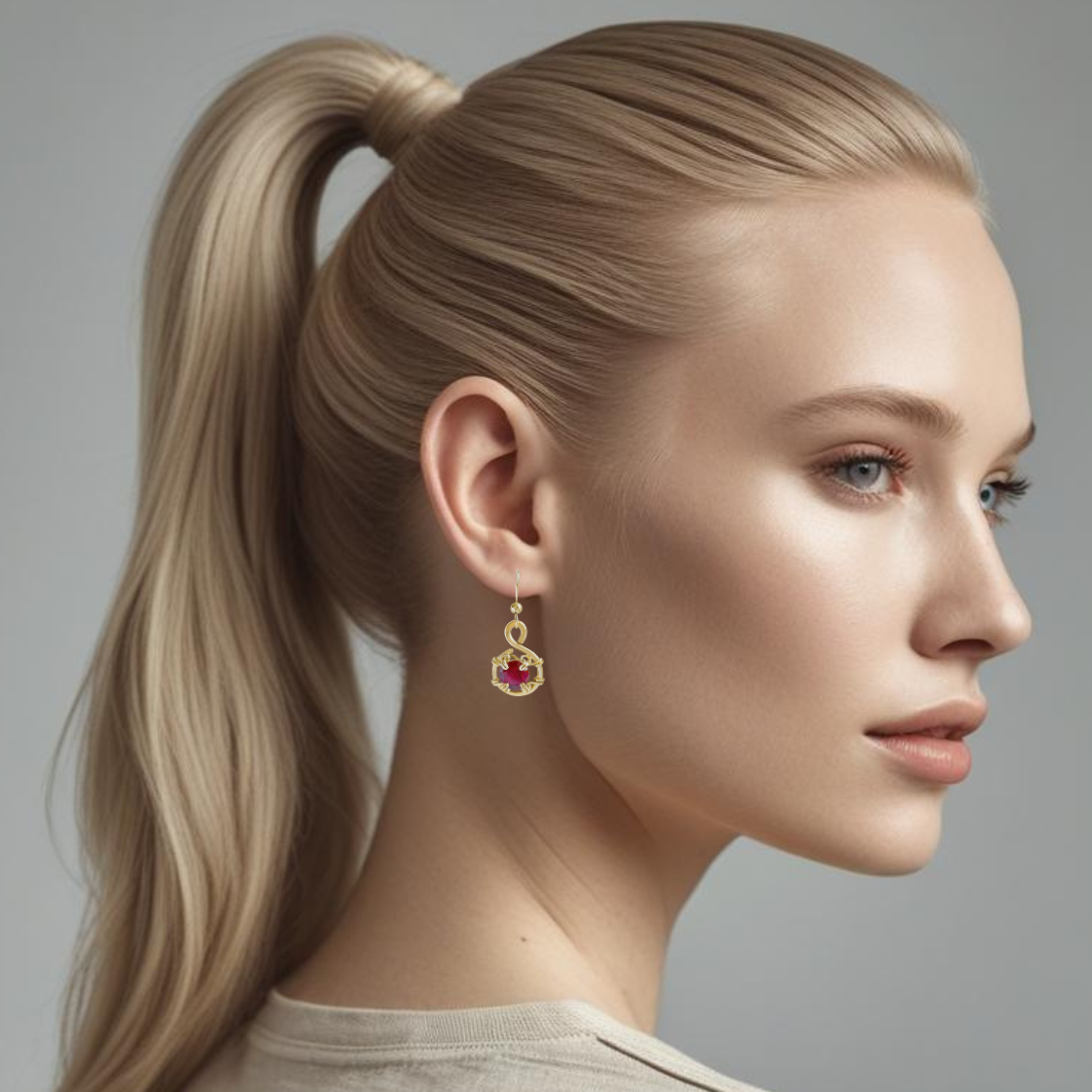 Garnet Classic Earrings - Simulated