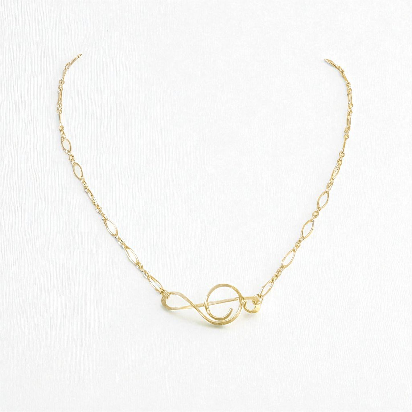 Gold Treble Clef Necklace