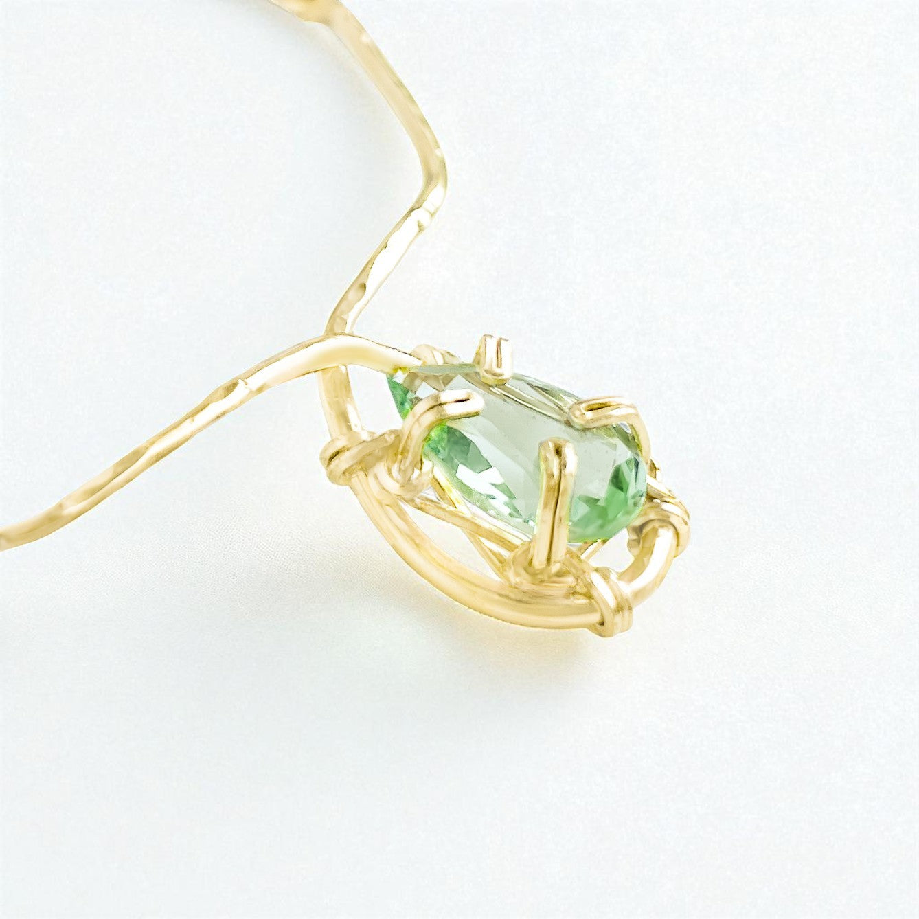 Peridot Wire and Chain Necklace