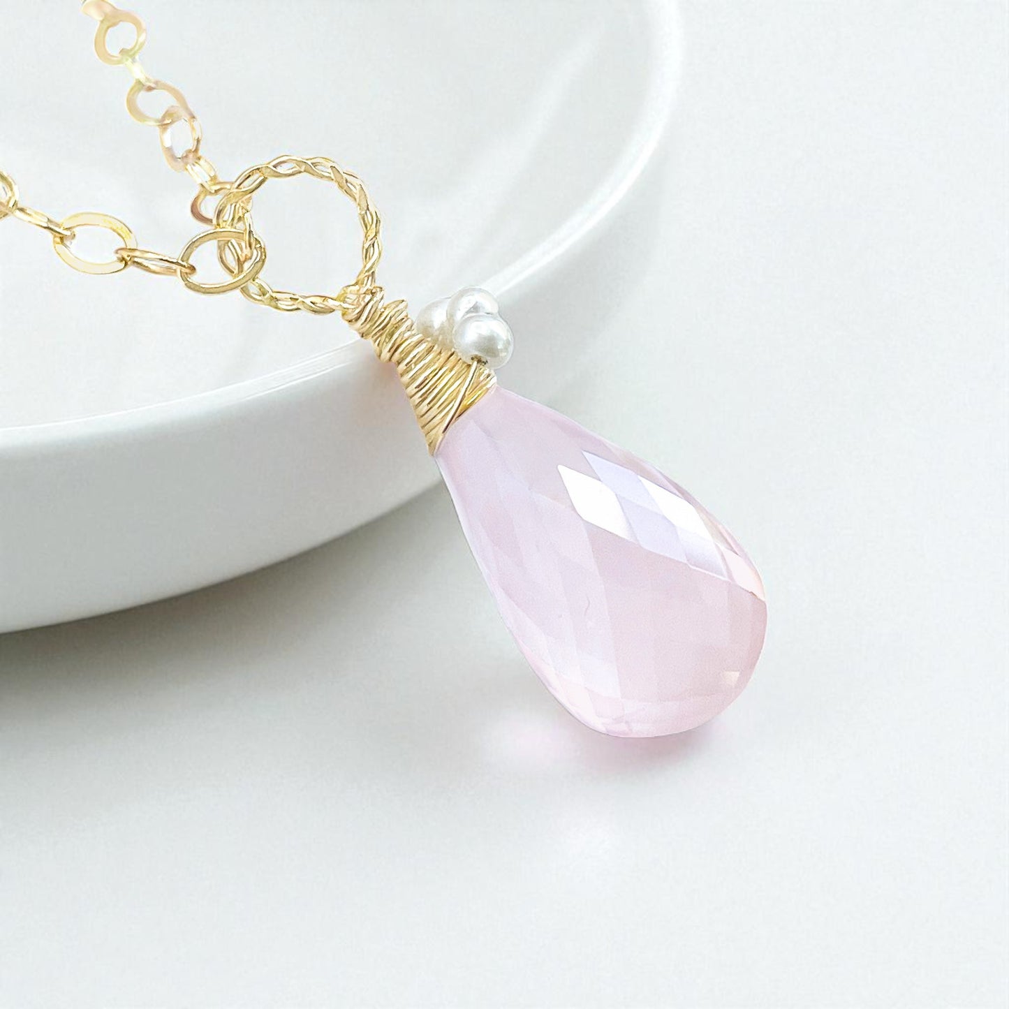 Rose Quartz Briolette Necklace