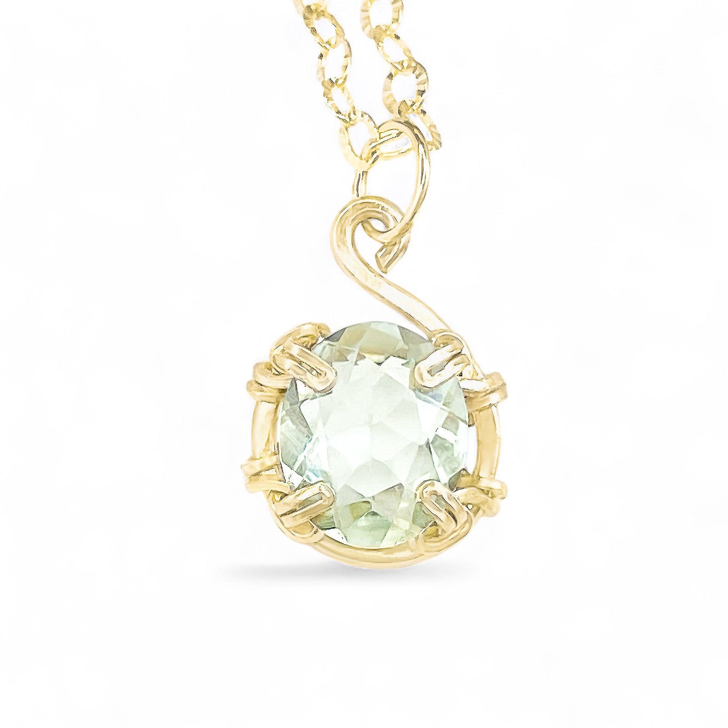 Green Amethyst Classic Pendant Necklace
