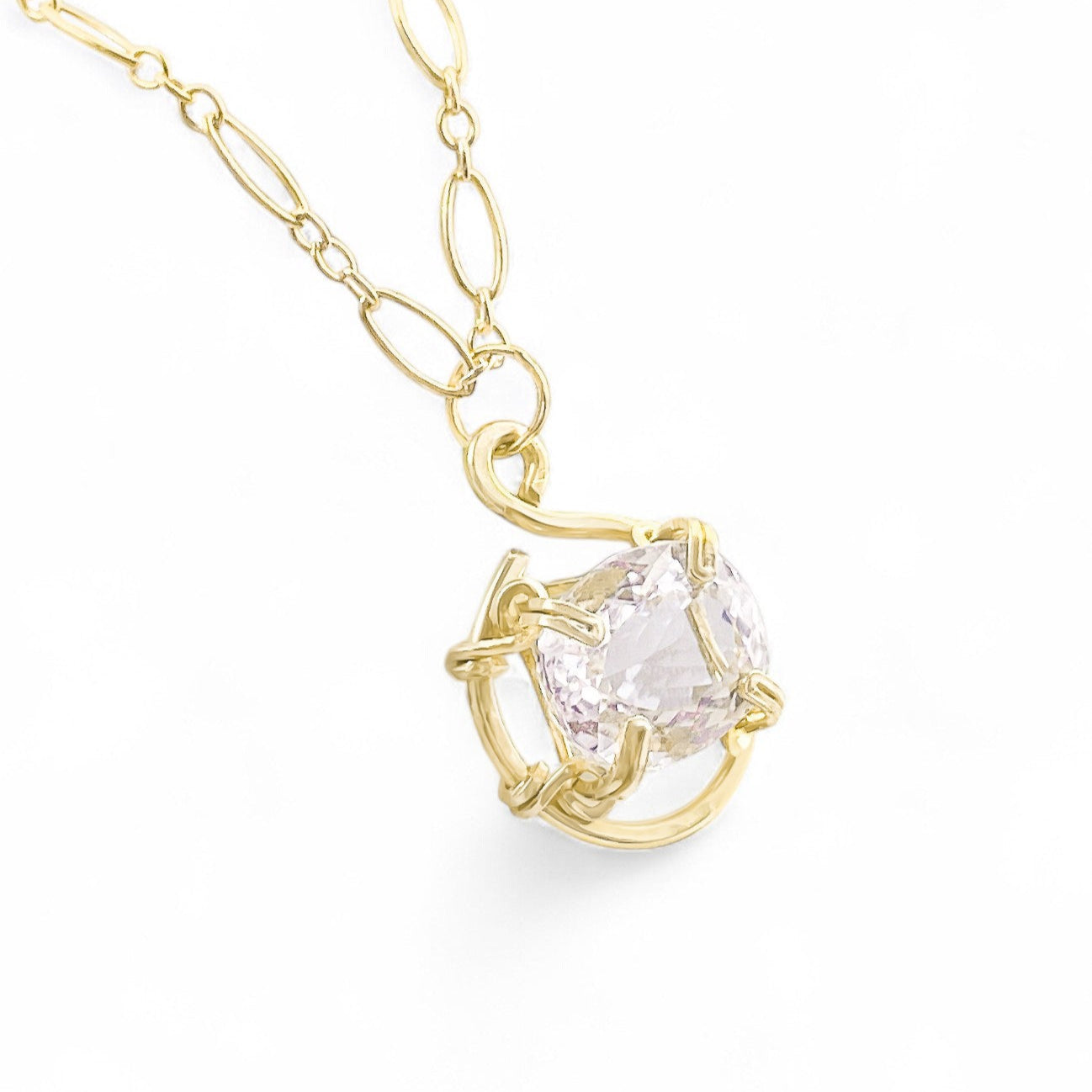 Kunzite Solitaire Necklace