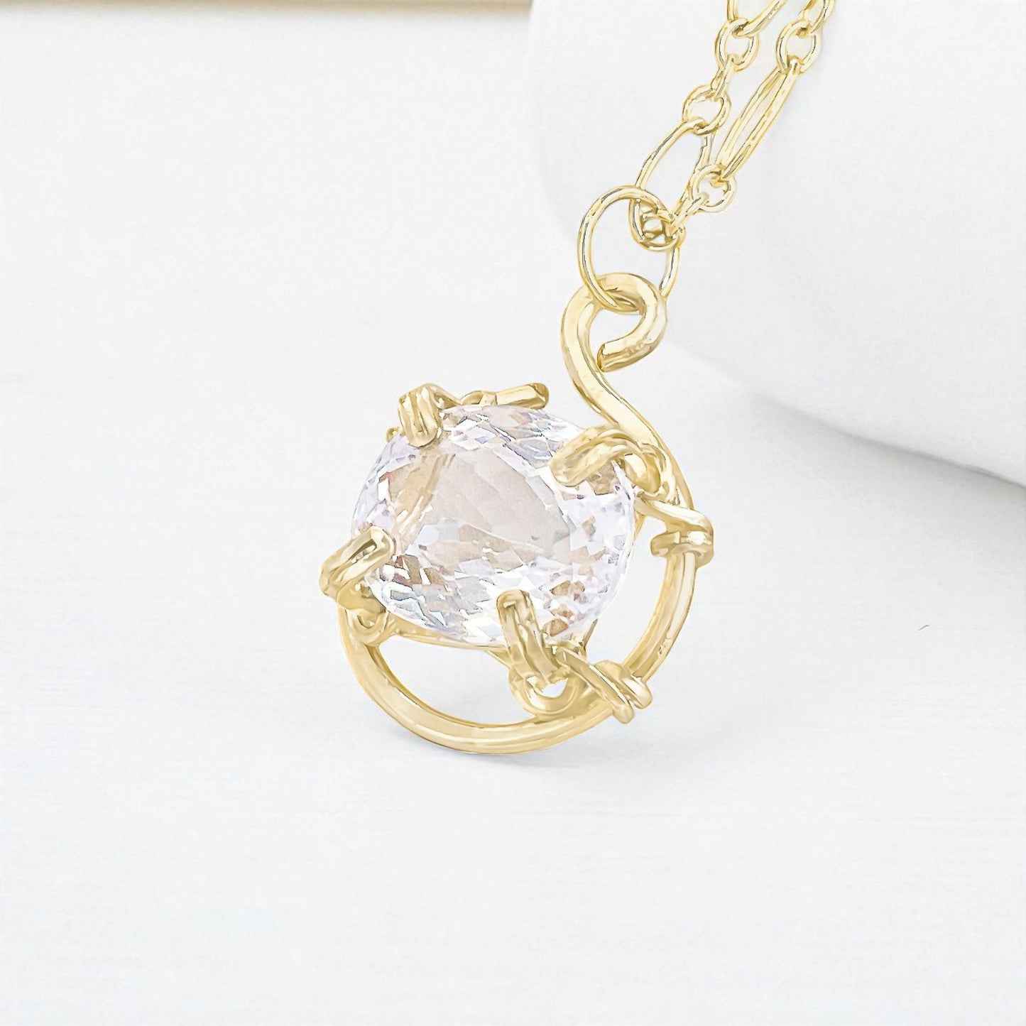 Kunzite Solitaire Necklace
