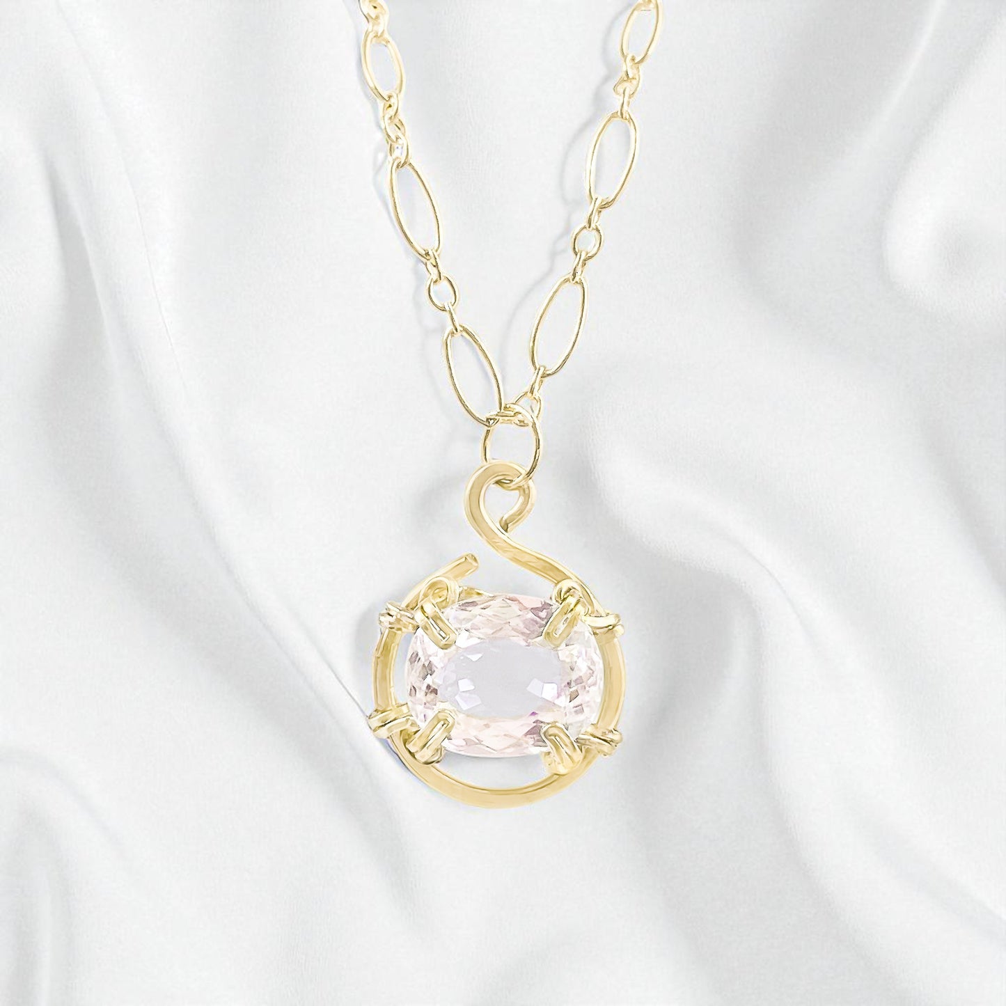 Kunzite Solitaire Necklace