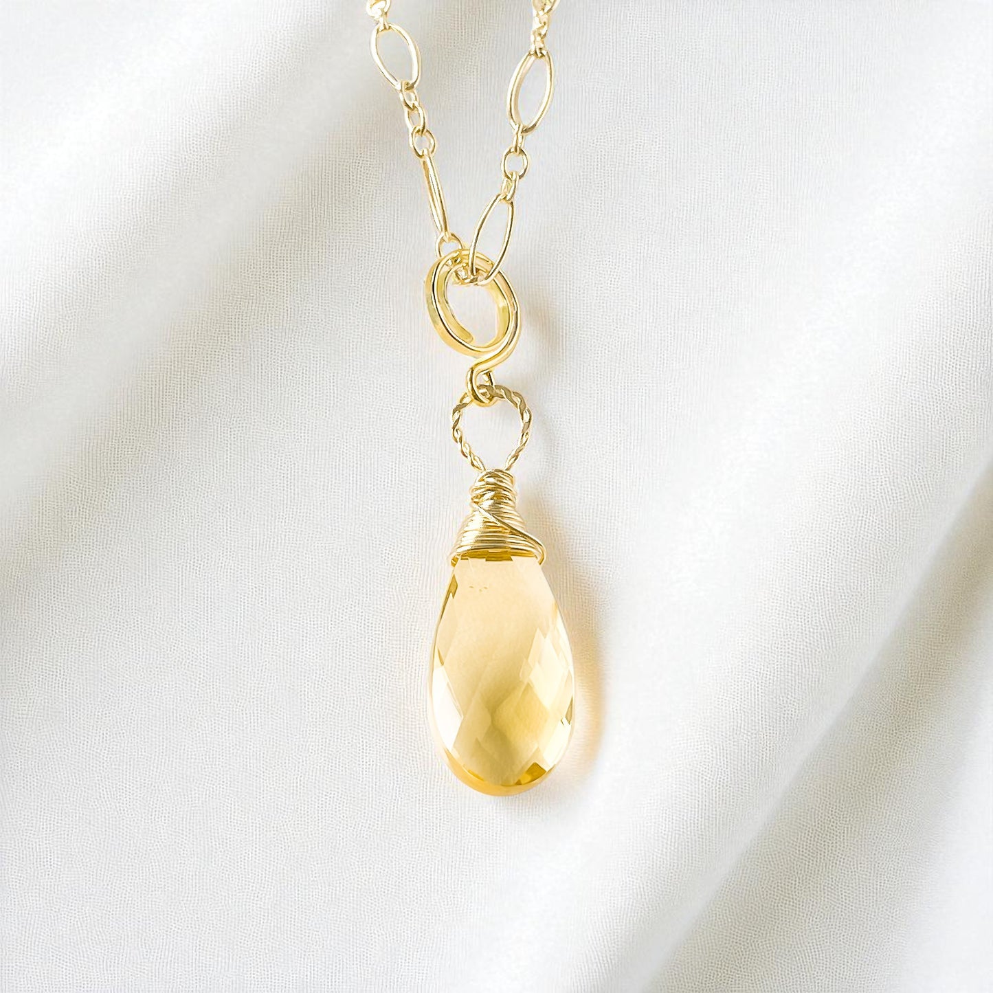 Citrine Briolette Pendant Necklace