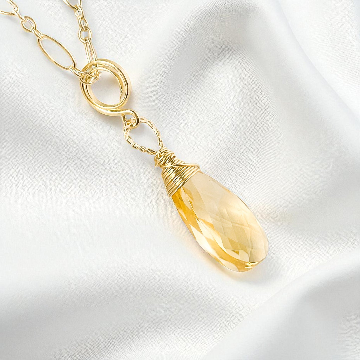 Citrine Briolette Pendant Necklace
