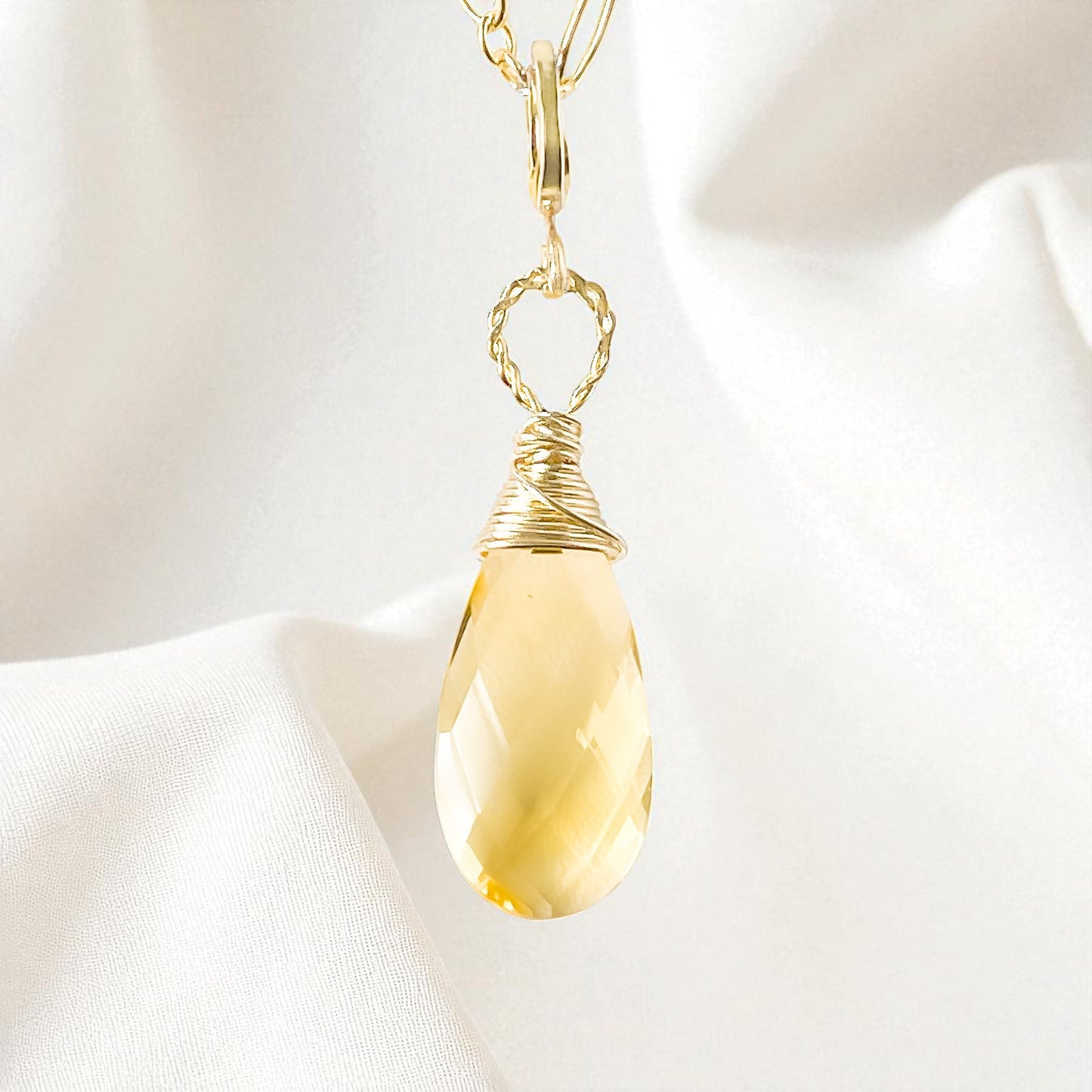 Citrine Briolette Pendant Necklace