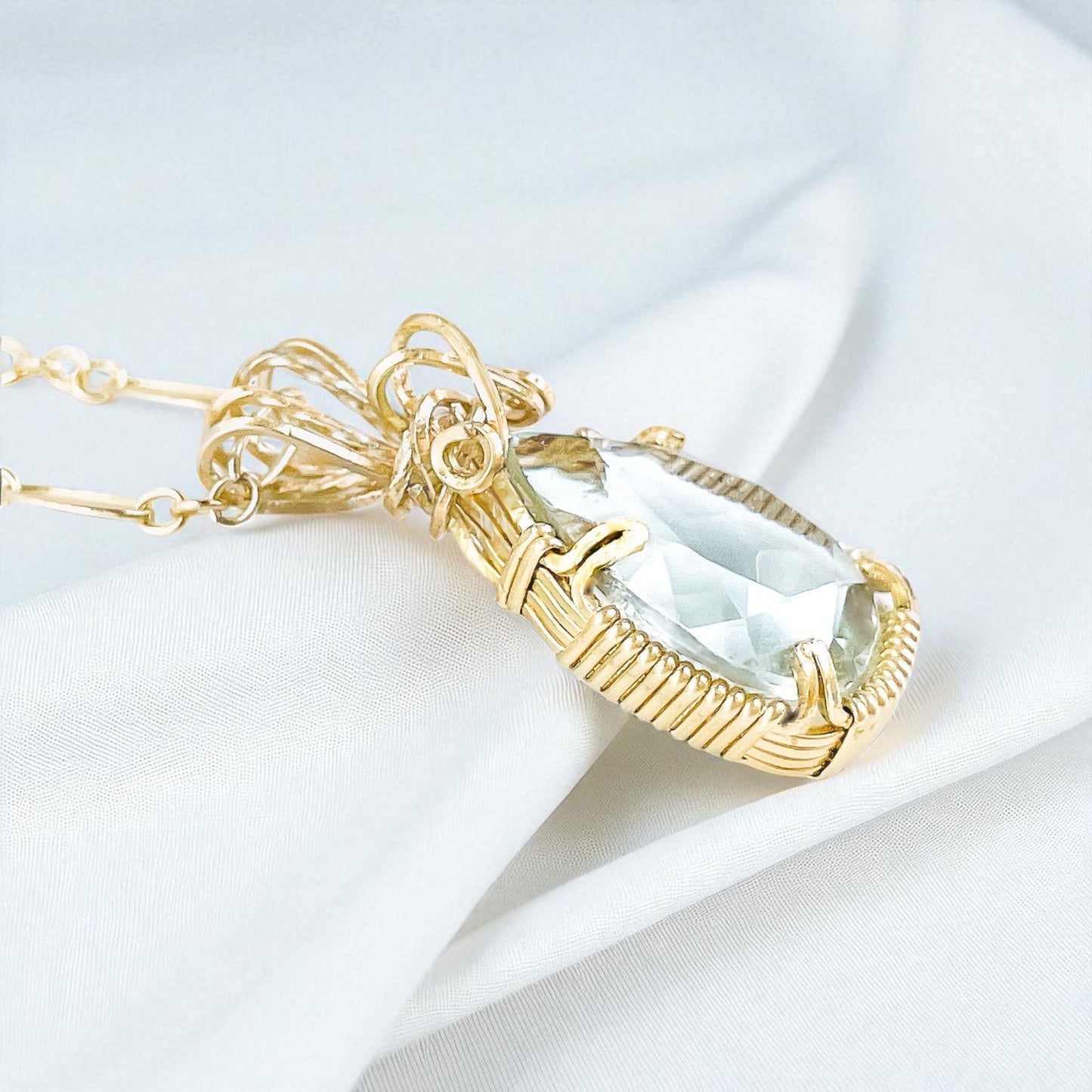 Green Amethyst Pendant Necklace