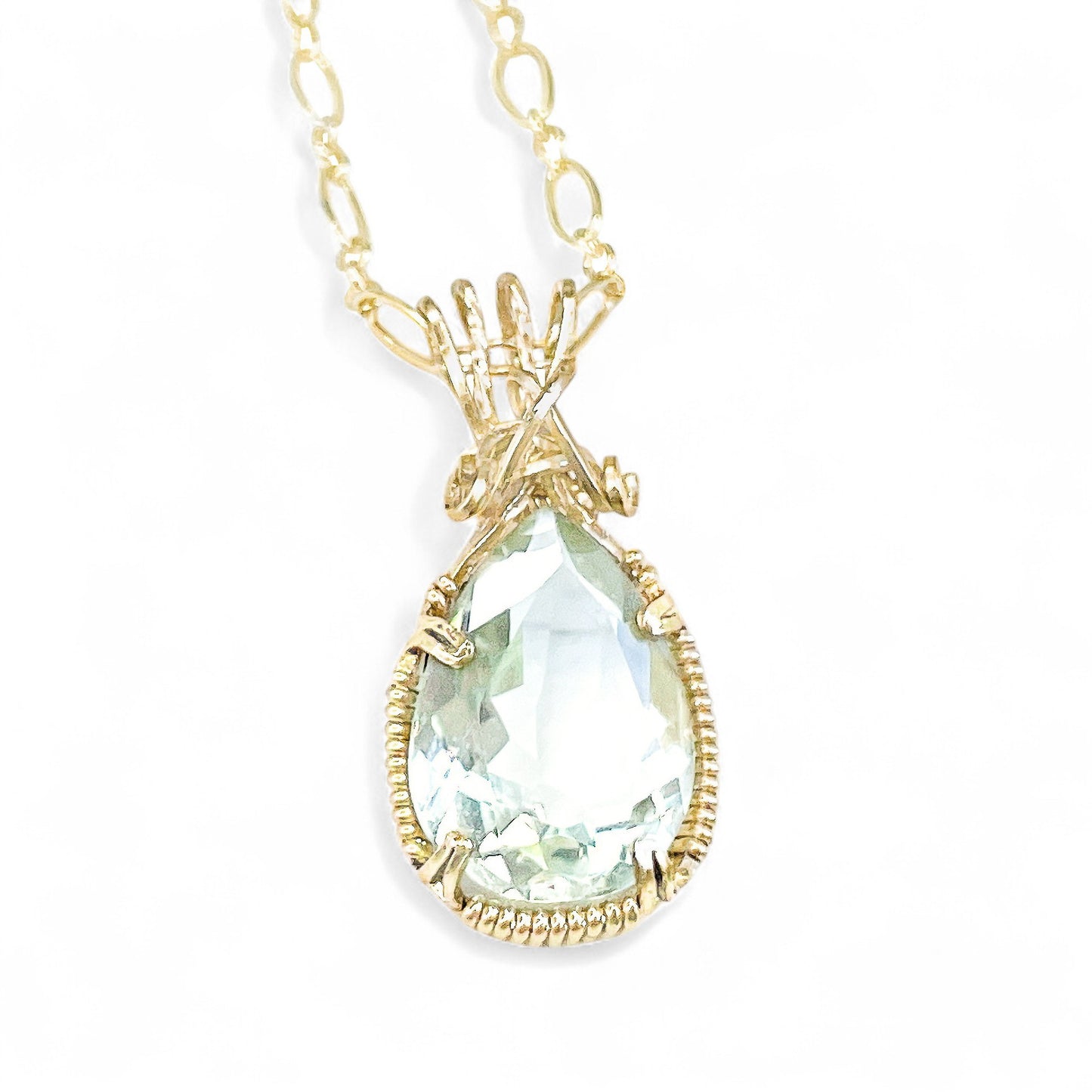 Green Amethyst Pendant Necklace