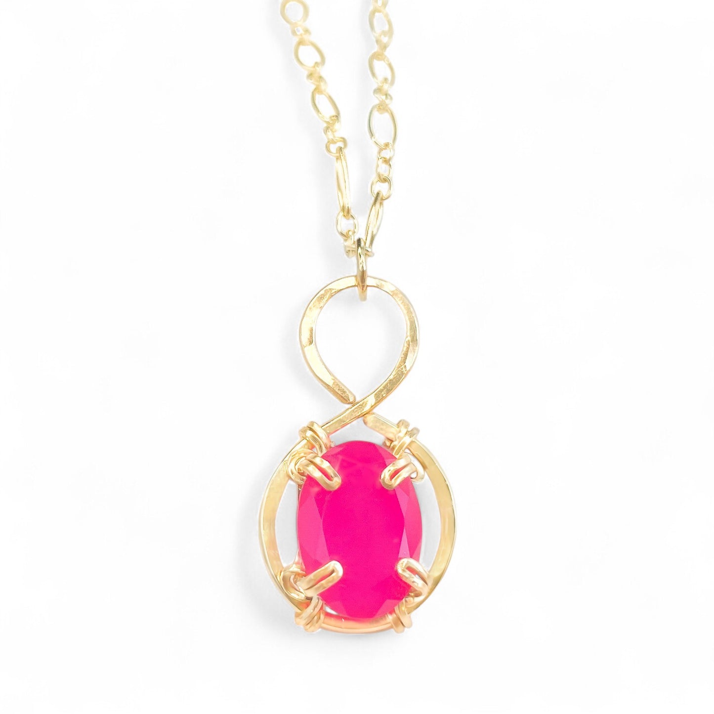 Pink Chalcedony Pendant Necklace
