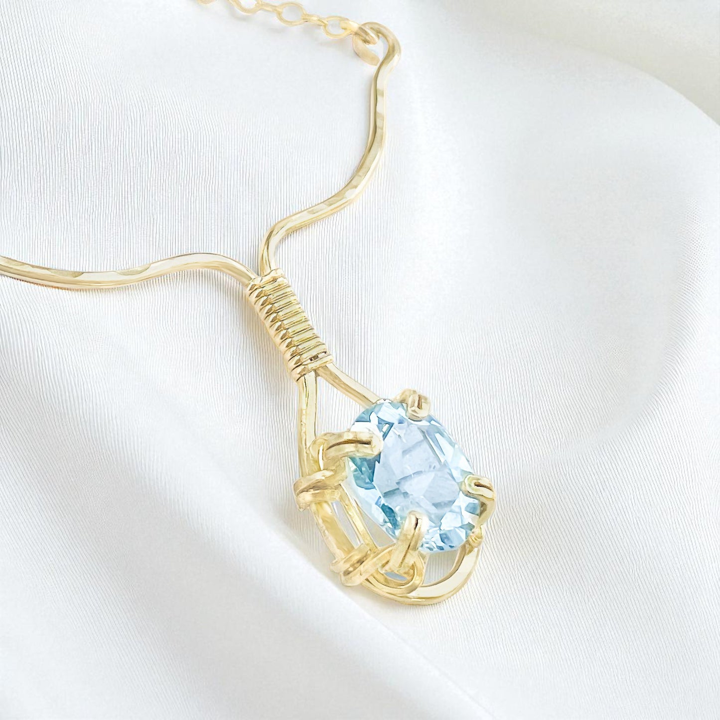Sky Blue Topaz Y Necklace