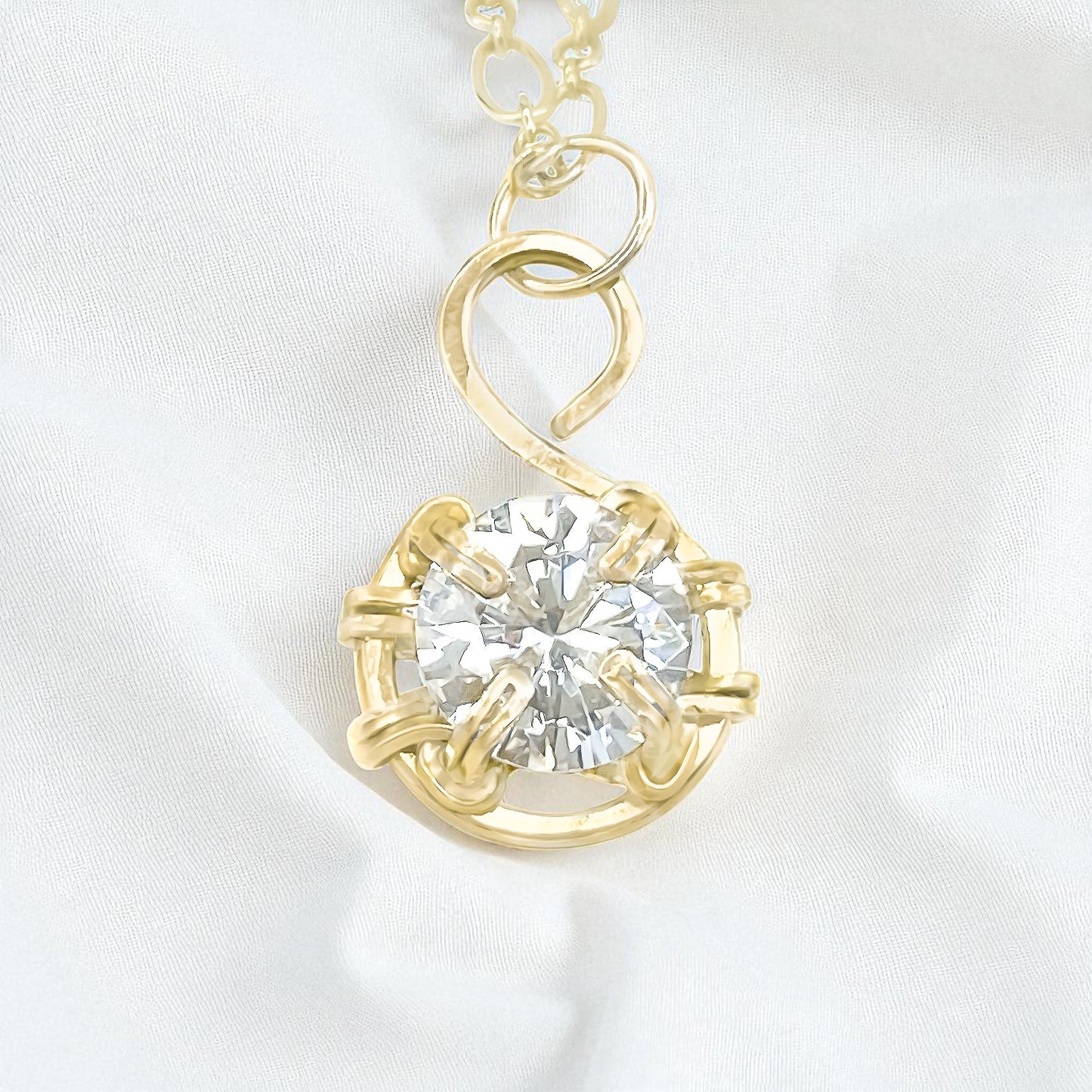 Cubic Zirconia S Shaped Pendant