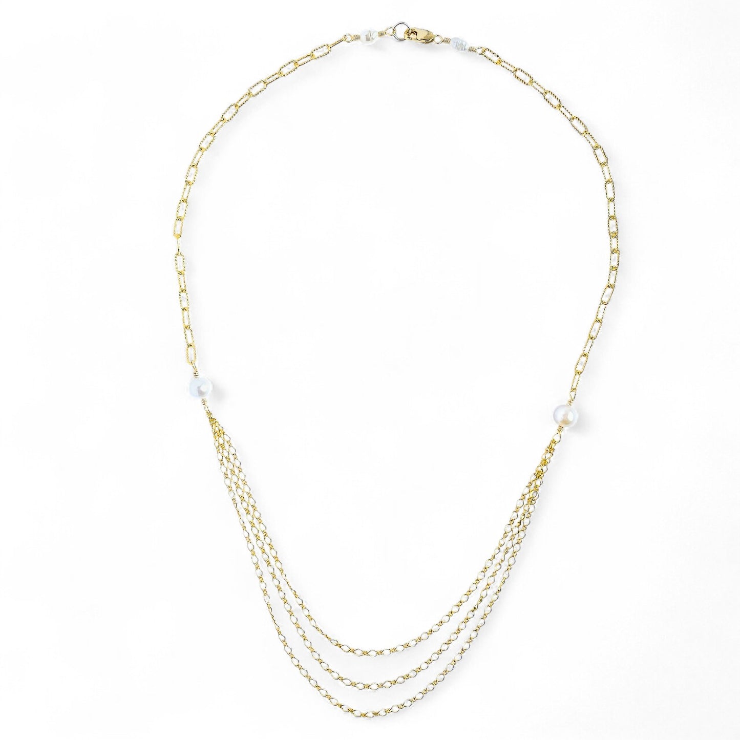 Gold Three Chain Necklace