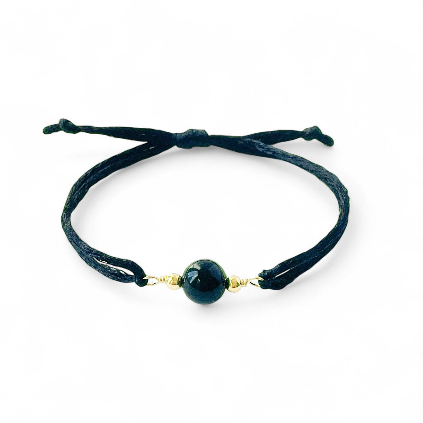 Black Onyx Adjustable Cord Bracelet