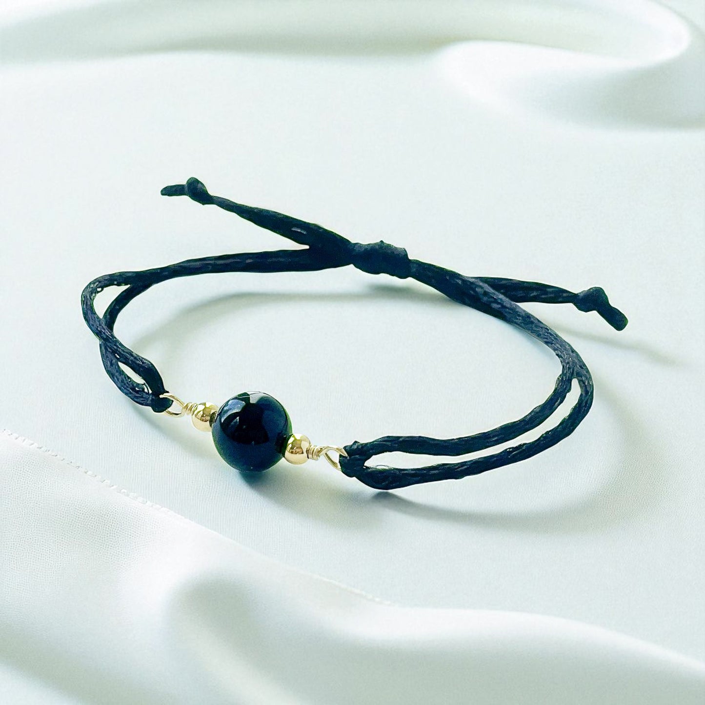 Black Onyx Adjustable Cord Bracelet