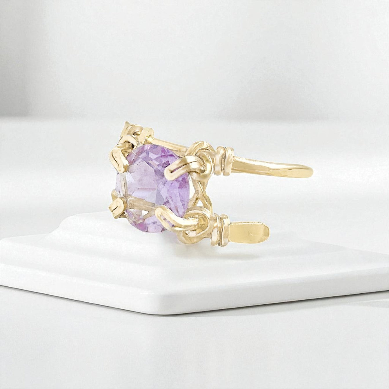 Purple Amethyst Dainty Ring