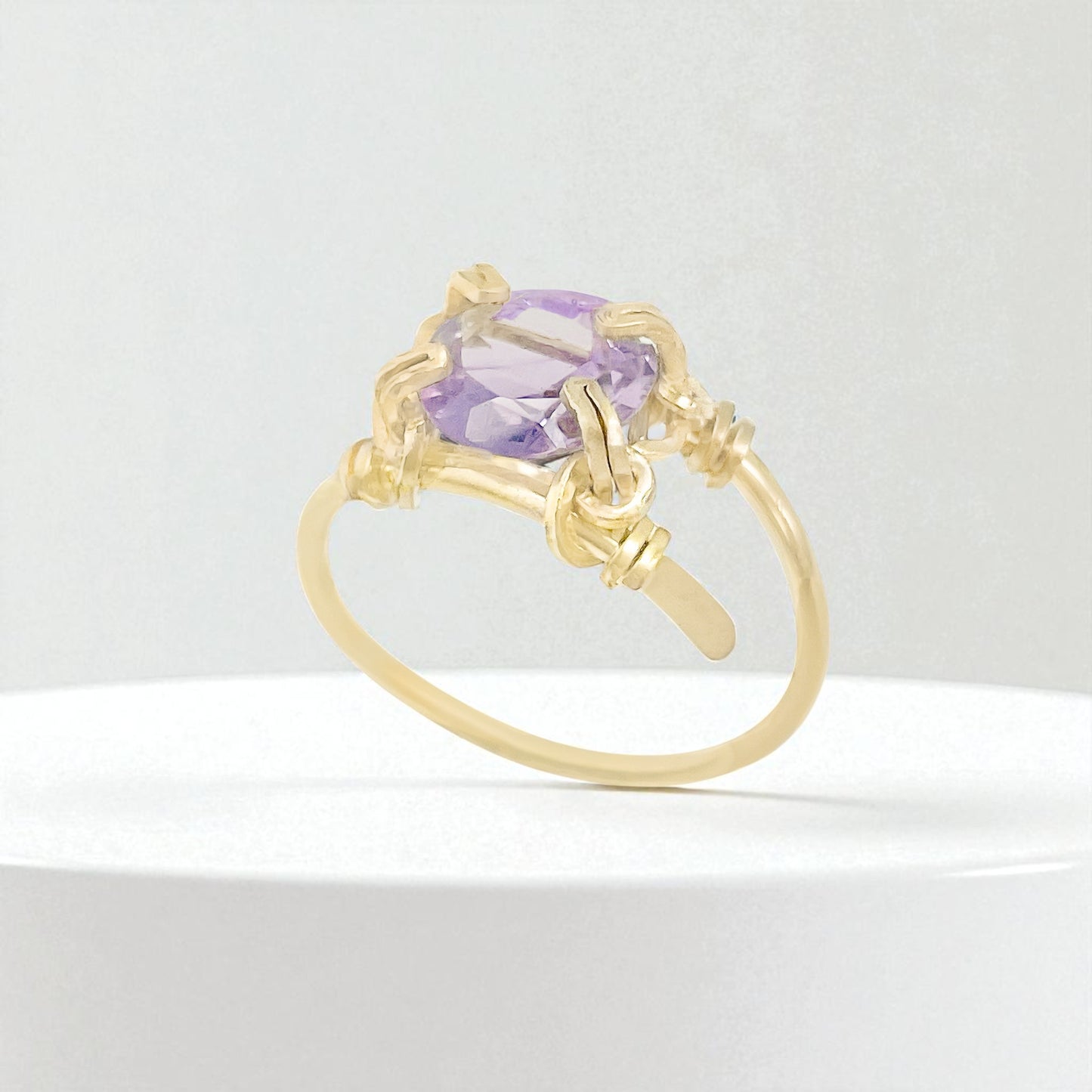 Purple Amethyst Dainty Ring