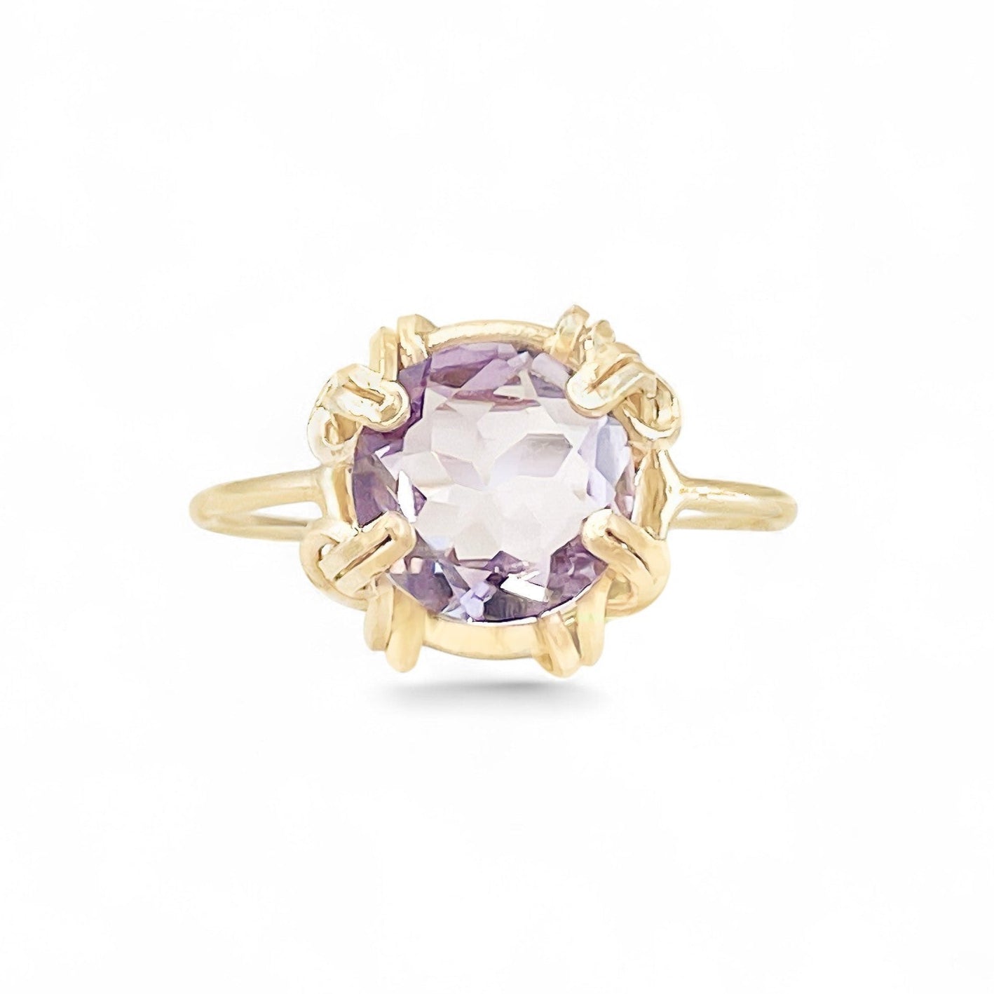 Purple Amethyst Thin Band Ring